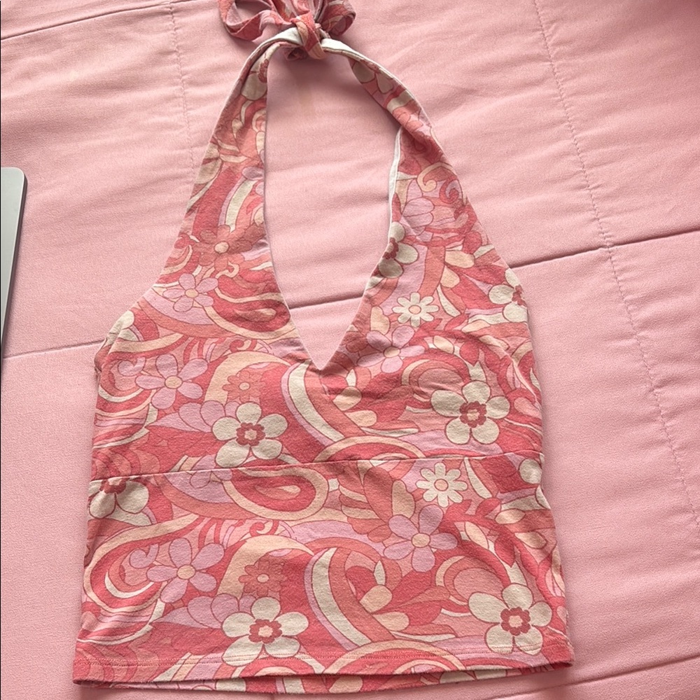 Floral Pink Halter Top